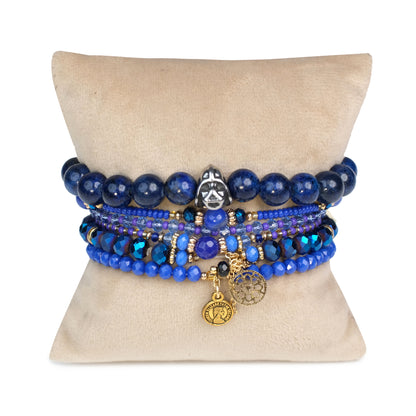 Discover Your True Self Stack - Lapiz Lazuli ( Set of 6 Bracelets )