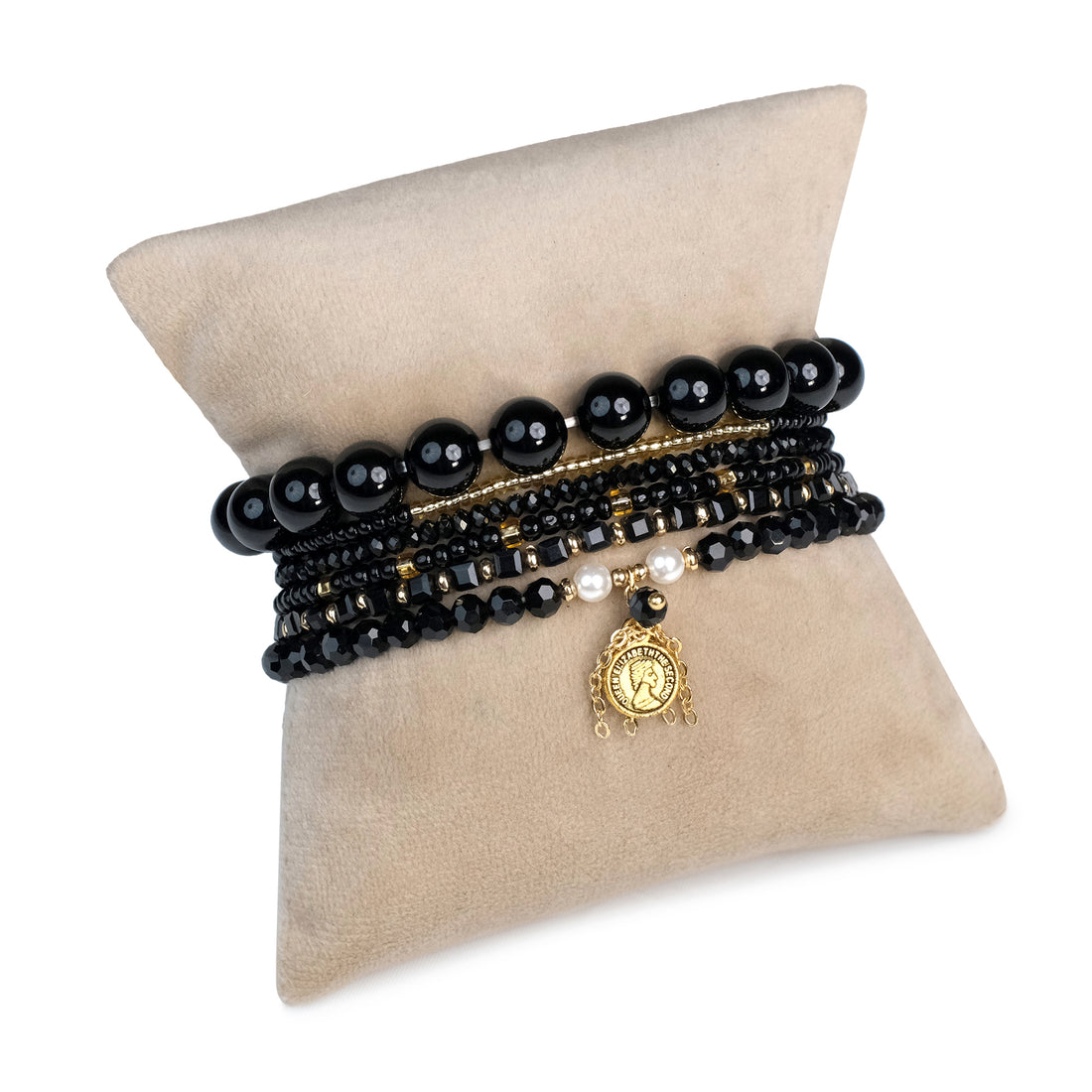 The Protection Stack - Black Tourmaline ( Set of 6 Bracelets )