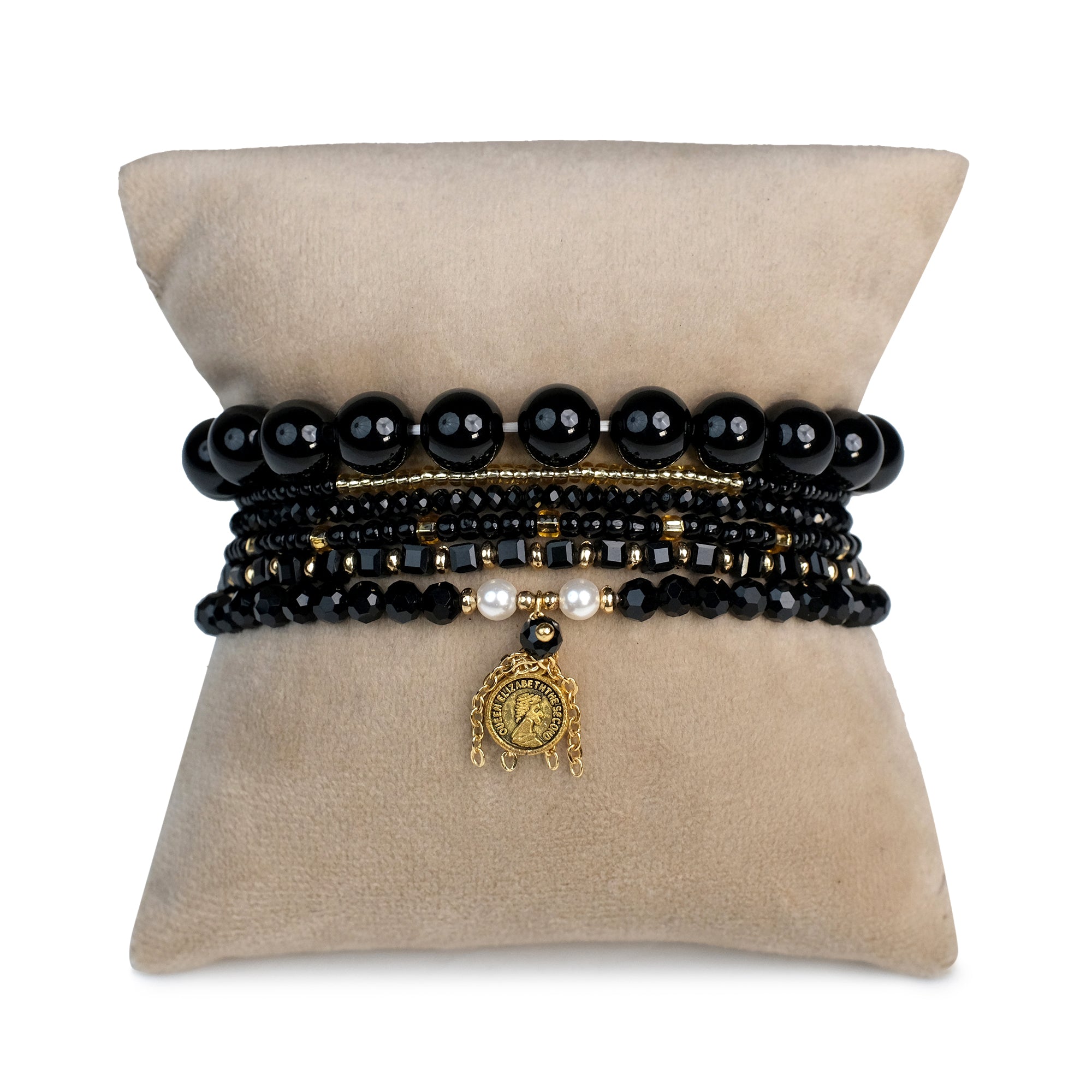 The Protection Stack - Black Tourmaline ( Set of 6 Bracelets )