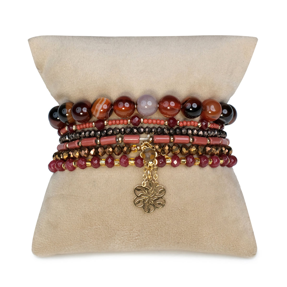 The Confidence Booster Stack - Carnelian ( Set of 6 Bracelets )