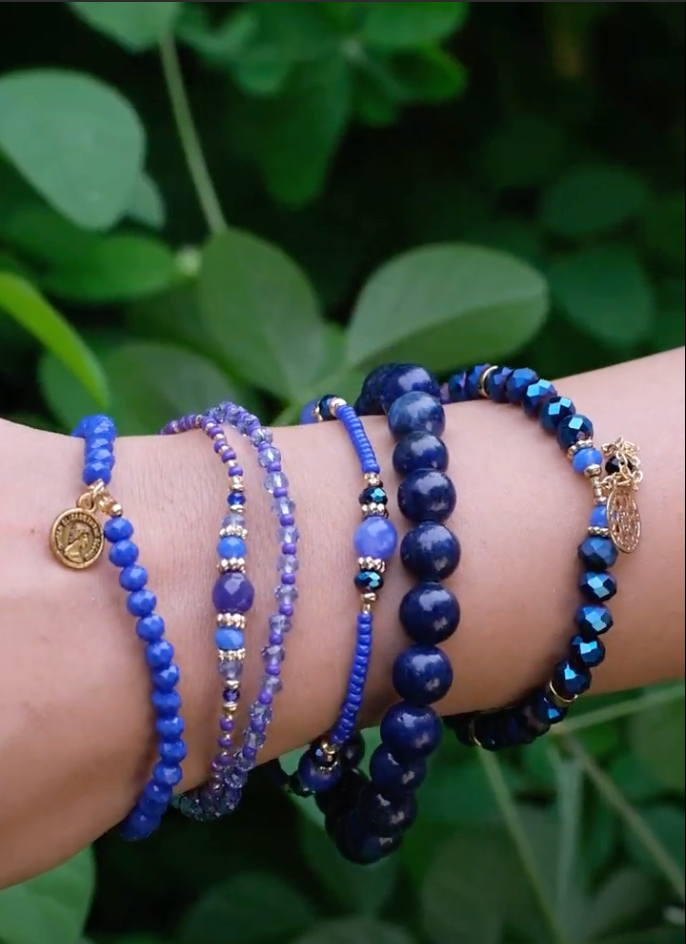 Discover Your True Self Stack - Lapiz Lazuli ( Set of 6 Bracelets )