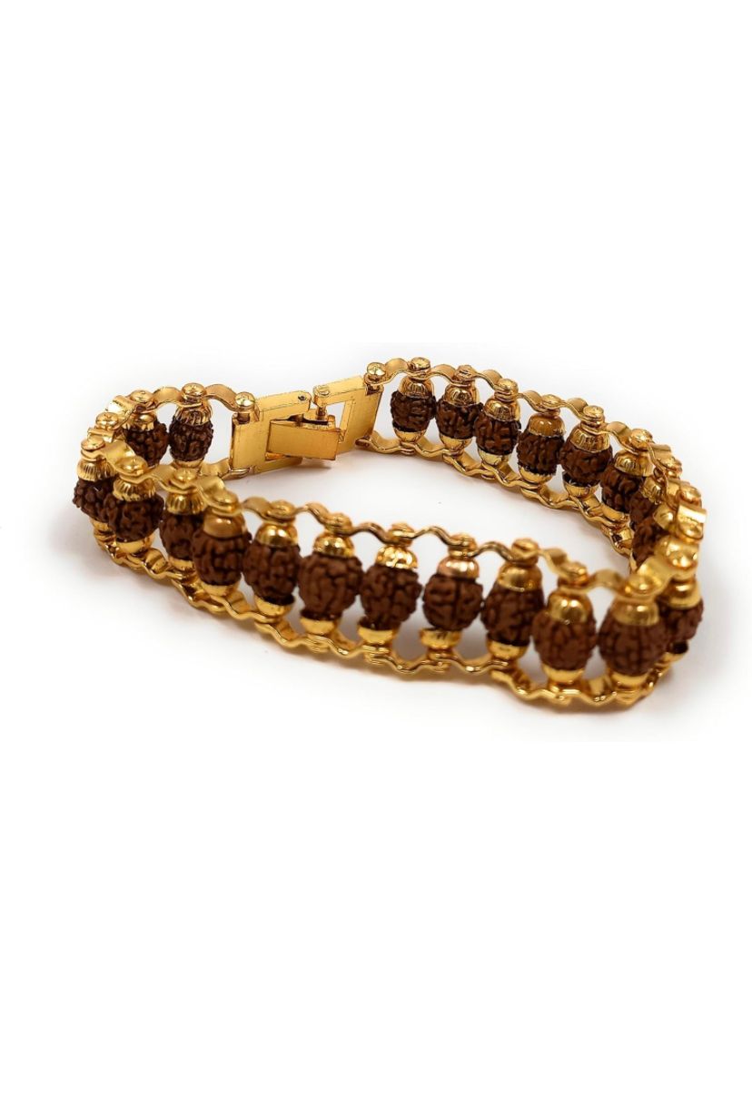 5-MUKHI RUDRAKSHA BRACELET WITH METAL CAPPING