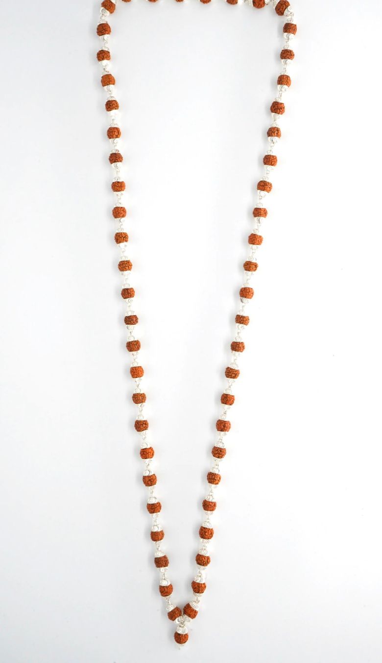 Pure Silver Rudraksha Mala