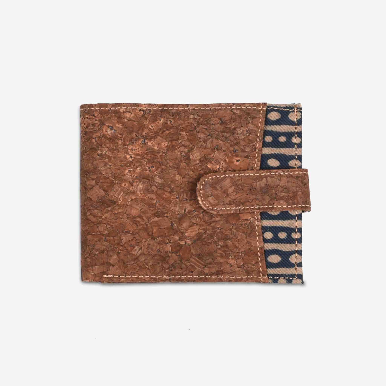 Black Dabu Print Men’s Vegan Cork Wallet