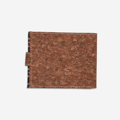 Black Dabu Print Men’s Vegan Cork Wallet